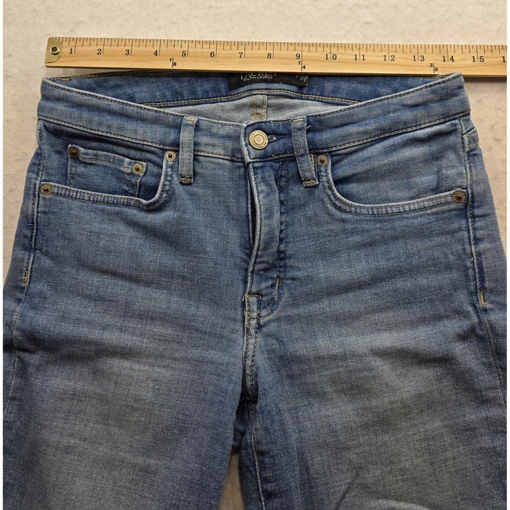 Ralph Lauren Women's Cuffed Hem Blue Denim Cut Off Jeans. Size 2 - Picture 4 of 8